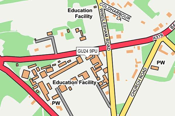 GU24 9PU map - OS OpenMap – Local (Ordnance Survey) GU24 9PU map - OS OpenMap – Local (Ordnance Survey)