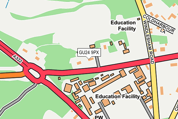 GU24 9PX map - OS OpenMap – Local (Ordnance Survey) GU24 9PX map - OS OpenMap – Local (Ordnance Survey)