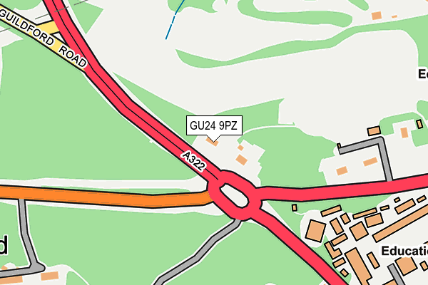 GU24 9PZ map - OS OpenMap – Local (Ordnance Survey) GU24 9PZ map - OS OpenMap – Local (Ordnance Survey)