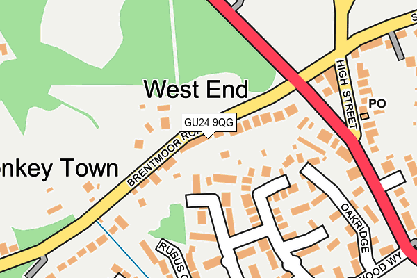GU24 9QG map - OS OpenMap – Local (Ordnance Survey)