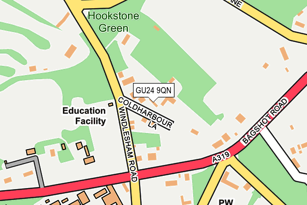 GU24 9QN map - OS OpenMap – Local (Ordnance Survey) GU24 9QN map - OS OpenMap – Local (Ordnance Survey)