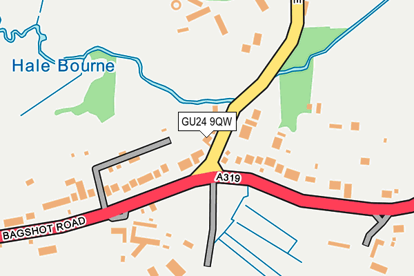 GU24 9QW map - OS OpenMap – Local (Ordnance Survey) GU24 9QW map - OS OpenMap – Local (Ordnance Survey)