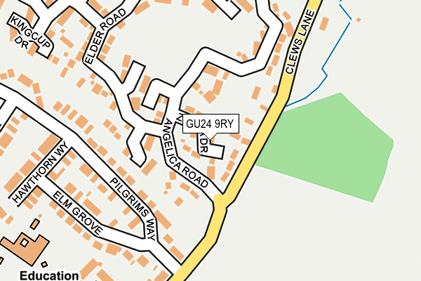 GU24 9RY map - OS OpenMap – Local (Ordnance Survey) GU24 9RY map - OS OpenMap – Local (Ordnance Survey)
