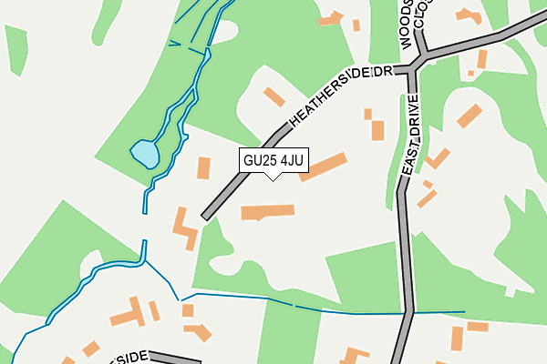 GU25 4JU map - OS OpenMap – Local (Ordnance Survey) GU25 4JU map - OS OpenMap – Local (Ordnance Survey)