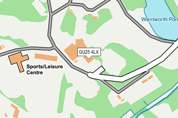 GU25 4LX map - OS OpenMap – Local (Ordnance Survey) GU25 4LX map - OS OpenMap – Local (Ordnance Survey)
