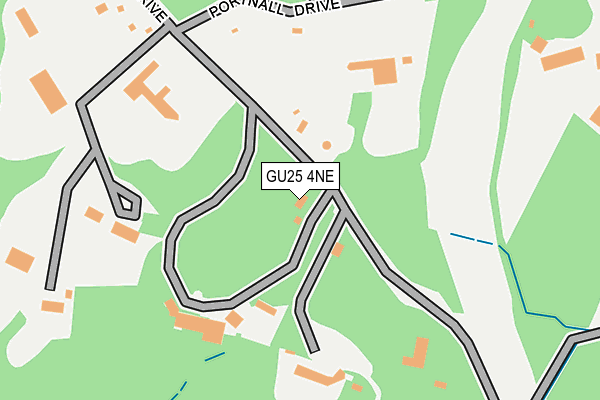 GU25 4NE map - OS OpenMap – Local (Ordnance Survey) GU25 4NE map - OS OpenMap – Local (Ordnance Survey)
