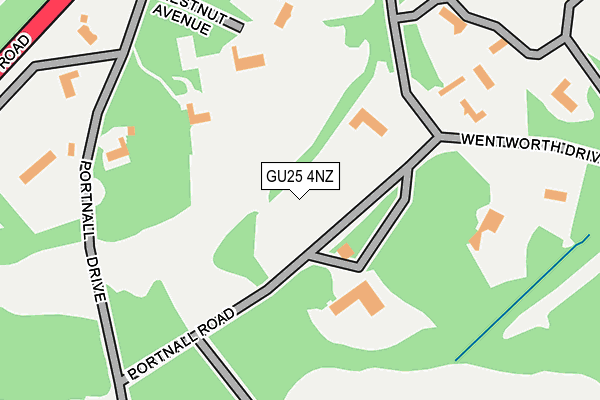 GU25 4NZ map - OS OpenMap – Local (Ordnance Survey) GU25 4NZ map - OS OpenMap – Local (Ordnance Survey)