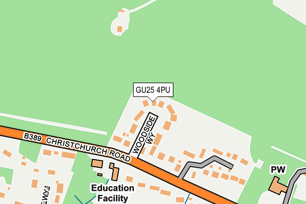 GU25 4PU map - OS OpenMap – Local (Ordnance Survey) GU25 4PU map - OS OpenMap – Local (Ordnance Survey)