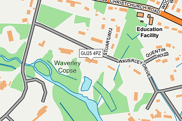 GU25 4PZ map - OS OpenMap – Local (Ordnance Survey) GU25 4PZ map - OS OpenMap – Local (Ordnance Survey)