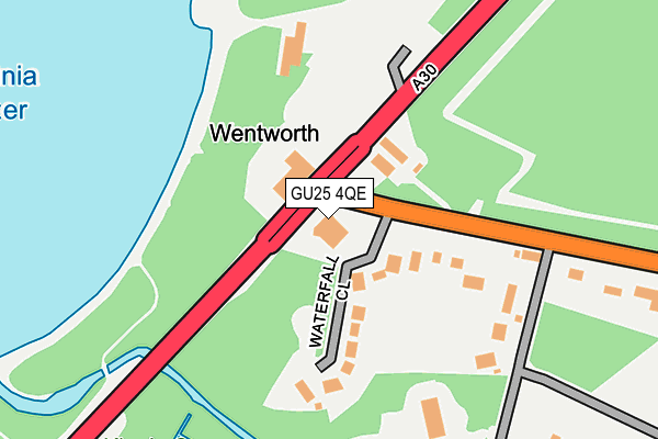 GU25 4QE map - OS OpenMap – Local (Ordnance Survey) GU25 4QE map - OS OpenMap – Local (Ordnance Survey)