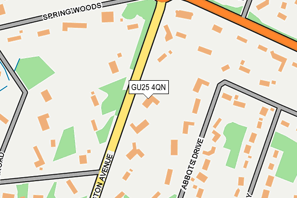 GU25 4QN map - OS OpenMap – Local (Ordnance Survey) GU25 4QN map - OS OpenMap – Local (Ordnance Survey)