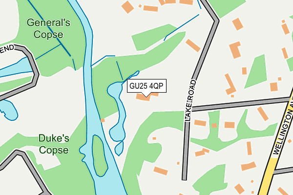 GU25 4QP map - OS OpenMap – Local (Ordnance Survey) GU25 4QP map - OS OpenMap – Local (Ordnance Survey)