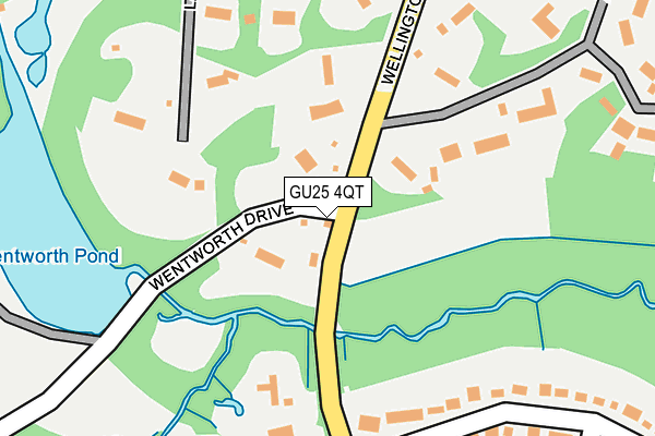 GU25 4QT map - OS OpenMap – Local (Ordnance Survey) GU25 4QT map - OS OpenMap – Local (Ordnance Survey)