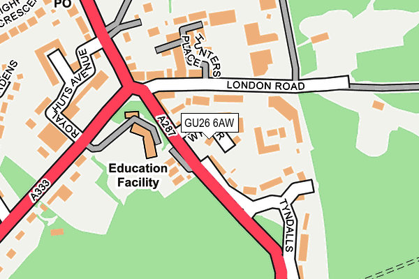 GU26 6AW map - OS OpenMap – Local (Ordnance Survey) GU26 6AW map - OS OpenMap – Local (Ordnance Survey)