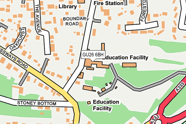 GU26 6BH map - OS OpenMap – Local (Ordnance Survey) GU26 6BH map - OS OpenMap – Local (Ordnance Survey)