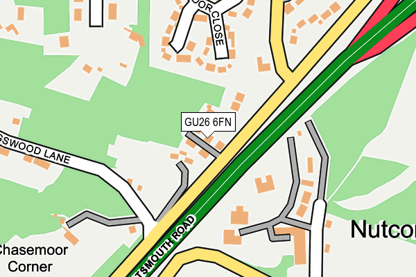 GU26 6FN map - OS OpenMap – Local (Ordnance Survey) GU26 6FN map - OS OpenMap – Local (Ordnance Survey)