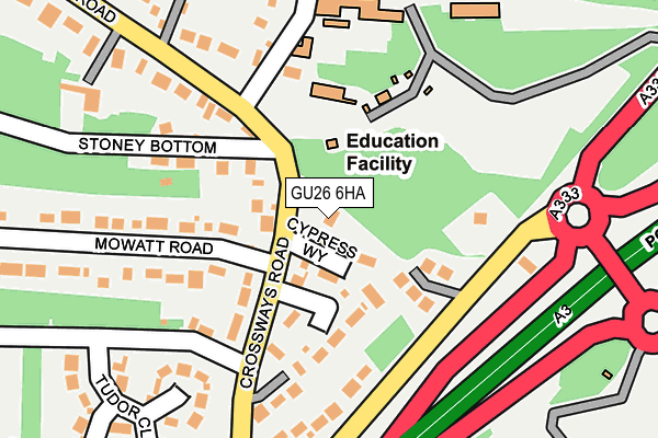 GU26 6HA map - OS OpenMap – Local (Ordnance Survey) GU26 6HA map - OS OpenMap – Local (Ordnance Survey)