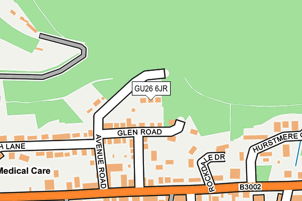 GU26 6JR map - OS OpenMap – Local (Ordnance Survey) GU26 6JR map - OS OpenMap – Local (Ordnance Survey)