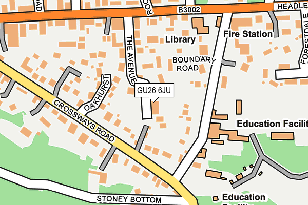 GU26 6JU map - OS OpenMap – Local (Ordnance Survey) GU26 6JU map - OS OpenMap – Local (Ordnance Survey)