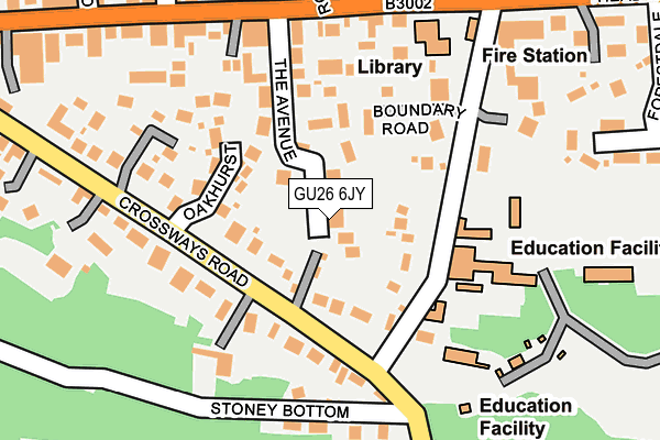 GU26 6JY map - OS OpenMap – Local (Ordnance Survey) GU26 6JY map - OS OpenMap – Local (Ordnance Survey)