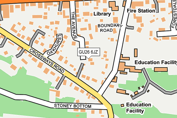 GU26 6JZ map - OS OpenMap – Local (Ordnance Survey) GU26 6JZ map - OS OpenMap – Local (Ordnance Survey)