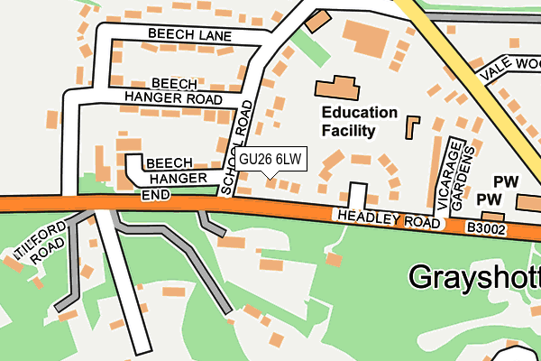 GU26 6LW map - OS OpenMap – Local (Ordnance Survey) GU26 6LW map - OS OpenMap – Local (Ordnance Survey)
