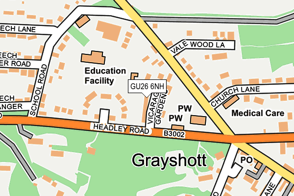 GU26 6NH map - OS OpenMap – Local (Ordnance Survey) GU26 6NH map - OS OpenMap – Local (Ordnance Survey)