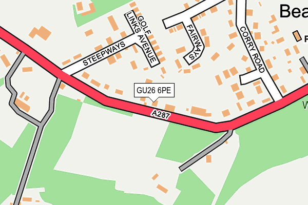 GU26 6PE map - OS OpenMap – Local (Ordnance Survey) GU26 6PE map - OS OpenMap – Local (Ordnance Survey)
