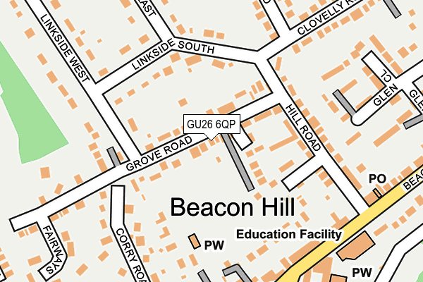 GU26 6QP map - OS OpenMap – Local (Ordnance Survey) GU26 6QP map - OS OpenMap – Local (Ordnance Survey)