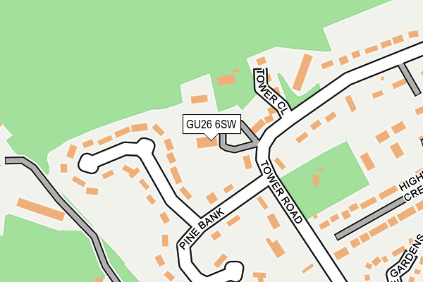 GU26 6SW map - OS OpenMap – Local (Ordnance Survey) GU26 6SW map - OS OpenMap – Local (Ordnance Survey)