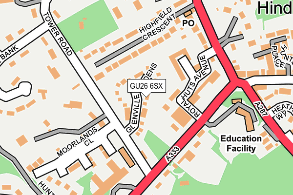 GU26 6SX map - OS OpenMap – Local (Ordnance Survey) GU26 6SX map - OS OpenMap – Local (Ordnance Survey)