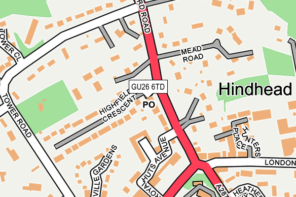 GU26 6TD map - OS OpenMap – Local (Ordnance Survey) GU26 6TD map - OS OpenMap – Local (Ordnance Survey)