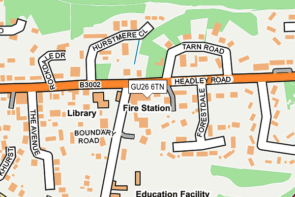 GU26 6TN map - OS OpenMap – Local (Ordnance Survey) GU26 6TN map - OS OpenMap – Local (Ordnance Survey)