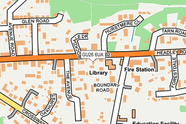 GU26 6UA map - OS OpenMap – Local (Ordnance Survey) GU26 6UA map - OS OpenMap – Local (Ordnance Survey)