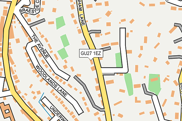 GU27 1EZ map - OS OpenMap – Local (Ordnance Survey) GU27 1EZ map - OS OpenMap – Local (Ordnance Survey)