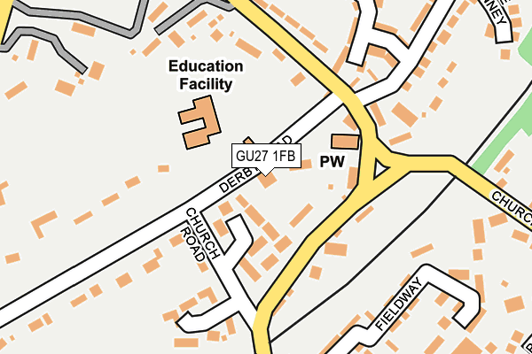 GU27 1FB map - OS OpenMap – Local (Ordnance Survey) GU27 1FB map - OS OpenMap – Local (Ordnance Survey)