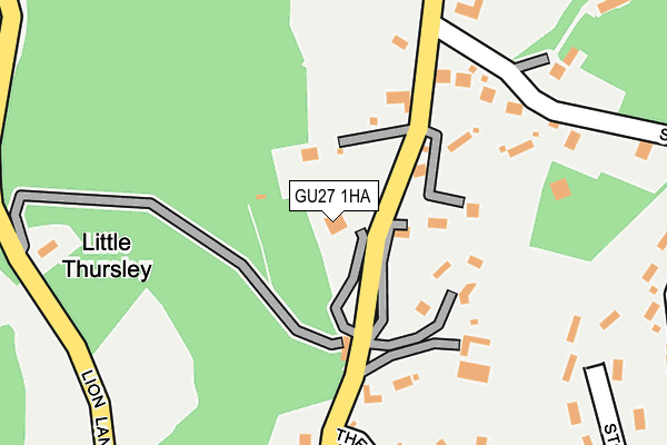 GU27 1HA map - OS OpenMap – Local (Ordnance Survey) GU27 1HA map - OS OpenMap – Local (Ordnance Survey)