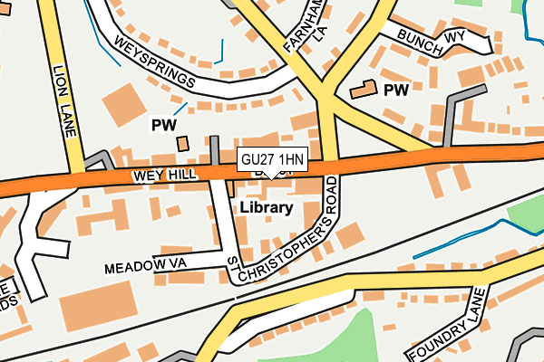 GU27 1HN map - OS OpenMap – Local (Ordnance Survey) GU27 1HN map - OS OpenMap – Local (Ordnance Survey)