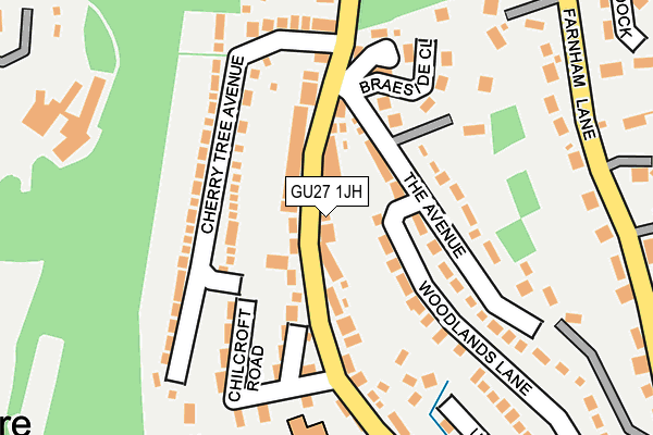 GU27 1JH map - OS OpenMap – Local (Ordnance Survey) GU27 1JH map - OS OpenMap – Local (Ordnance Survey)