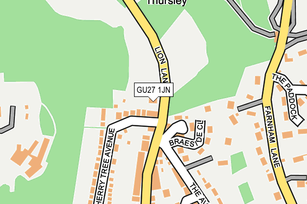 GU27 1JN map - OS OpenMap – Local (Ordnance Survey) GU27 1JN map - OS OpenMap – Local (Ordnance Survey)