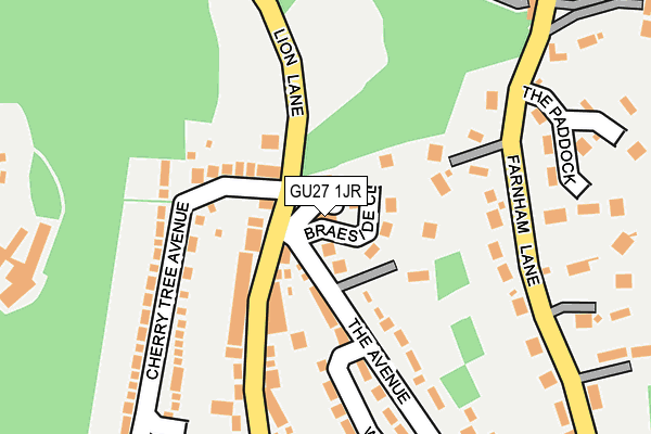GU27 1JR map - OS OpenMap – Local (Ordnance Survey) GU27 1JR map - OS OpenMap – Local (Ordnance Survey)