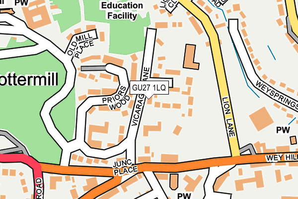 GU27 1LQ map - OS OpenMap – Local (Ordnance Survey) GU27 1LQ map - OS OpenMap – Local (Ordnance Survey)