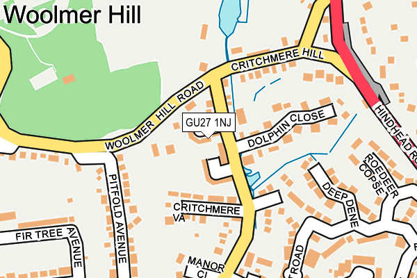 GU27 1NJ map - OS OpenMap – Local (Ordnance Survey)