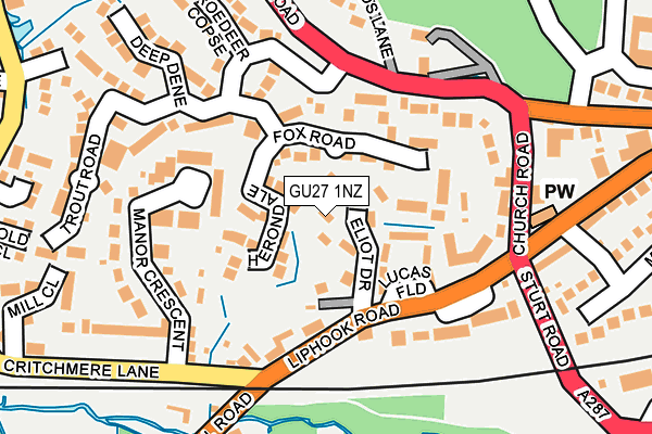 GU27 1NZ map - OS OpenMap – Local (Ordnance Survey) GU27 1NZ map - OS OpenMap – Local (Ordnance Survey)