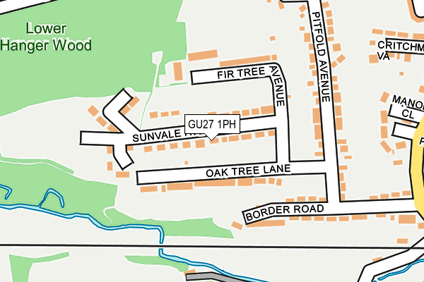 GU27 1PH map - OS OpenMap – Local (Ordnance Survey) GU27 1PH map - OS OpenMap – Local (Ordnance Survey)