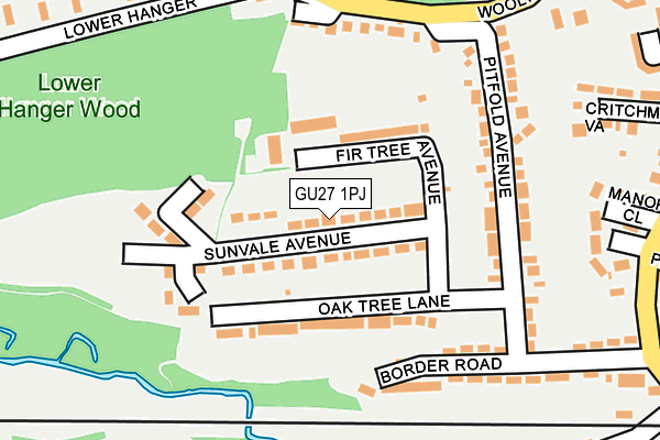 GU27 1PJ map - OS OpenMap – Local (Ordnance Survey) GU27 1PJ map - OS OpenMap – Local (Ordnance Survey)
