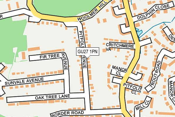 GU27 1PN map - OS OpenMap – Local (Ordnance Survey) GU27 1PN map - OS OpenMap – Local (Ordnance Survey)