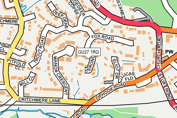 GU27 1RQ map - OS OpenMap – Local (Ordnance Survey) GU27 1RQ map - OS OpenMap – Local (Ordnance Survey)