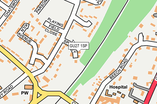 GU27 1SP map - OS OpenMap – Local (Ordnance Survey) GU27 1SP map - OS OpenMap – Local (Ordnance Survey)