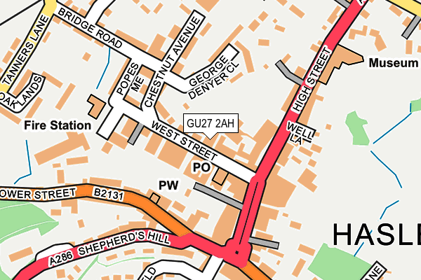 GU27 2AH map - OS OpenMap – Local (Ordnance Survey) GU27 2AH map - OS OpenMap – Local (Ordnance Survey)